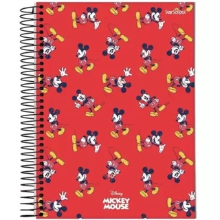 Caderno Capa Dura Espiral Universitario Com 160 Folhas 10 Materias Mickey Mouse Disney Star School