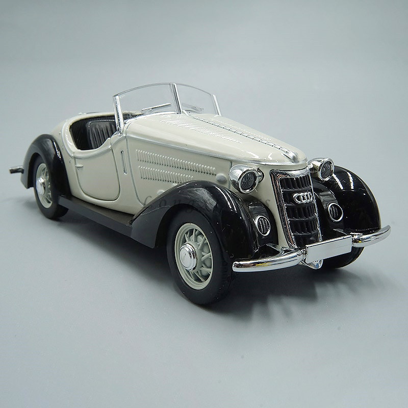 1 : 32 Diecast Vintage Modelo De Carro Toy Audi Wanderer W25K Roadster Pull Back Com Som E Luz