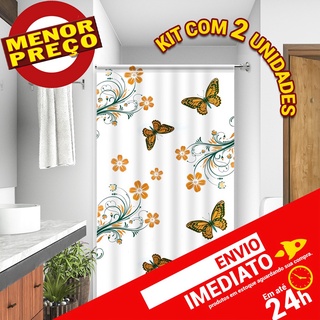 Kit 2 Cortinas para Box 100% PE Diversas estampas - Envio Imediato