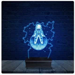 Luminária Led Acrilico Abajur - Astronauta Desenho 24