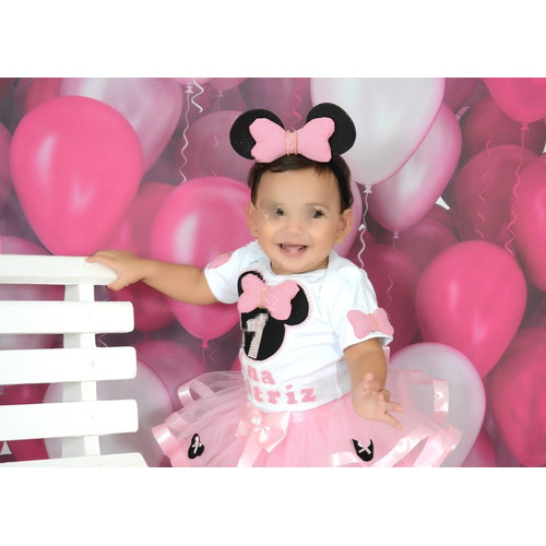 Roupa de aniversário store da minnie rosa