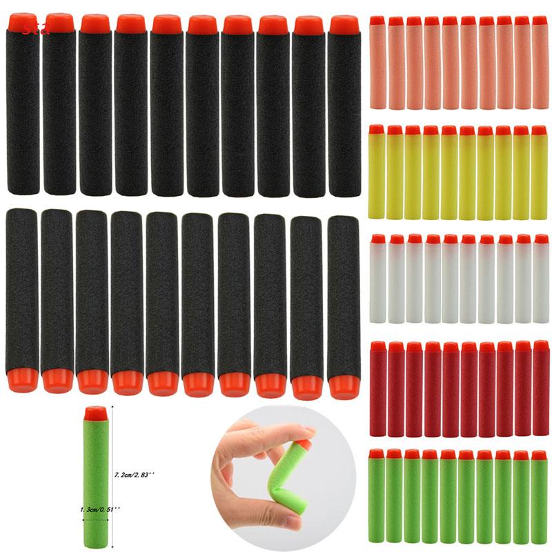 7.2cm 100pcs para Nerf balas macias dardos cabeça redonda recarga esponja  dardos crianças balas de brinquedo arma balas para Nerf N-strike blasters