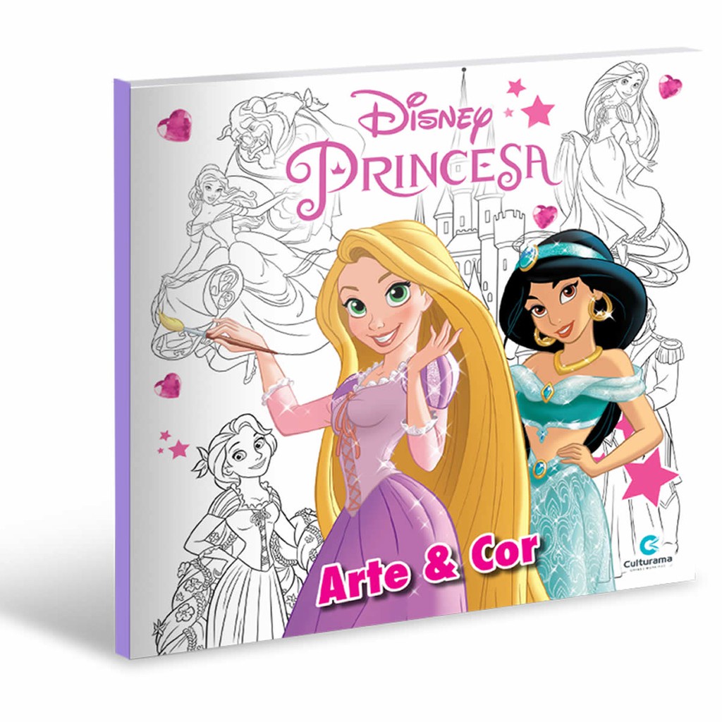 Livro Desenhos Para Colorir Disney Princesas Arte e Cor Culturama