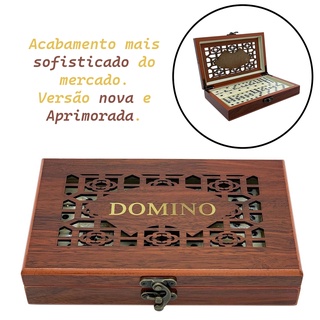 Jogo de Domino Profissional - 28 Peças + Caixa Luxo Madeira (BRINDE)