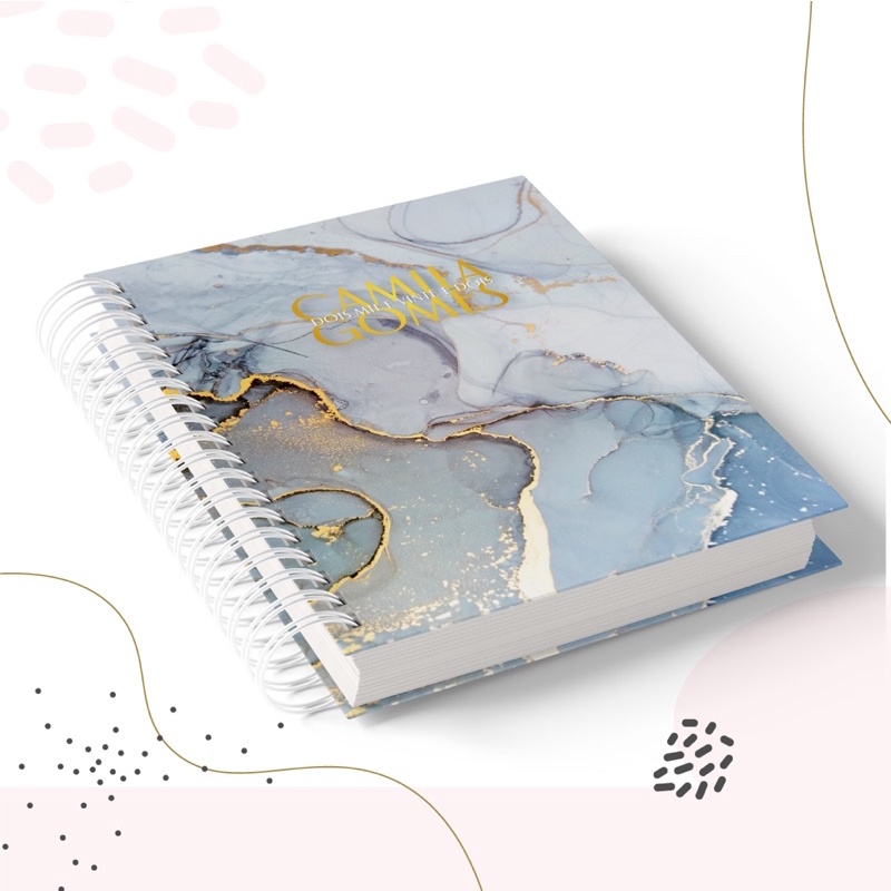 Caderno de luxo Marmorizado pautado personalizado | Shopee Brasil
