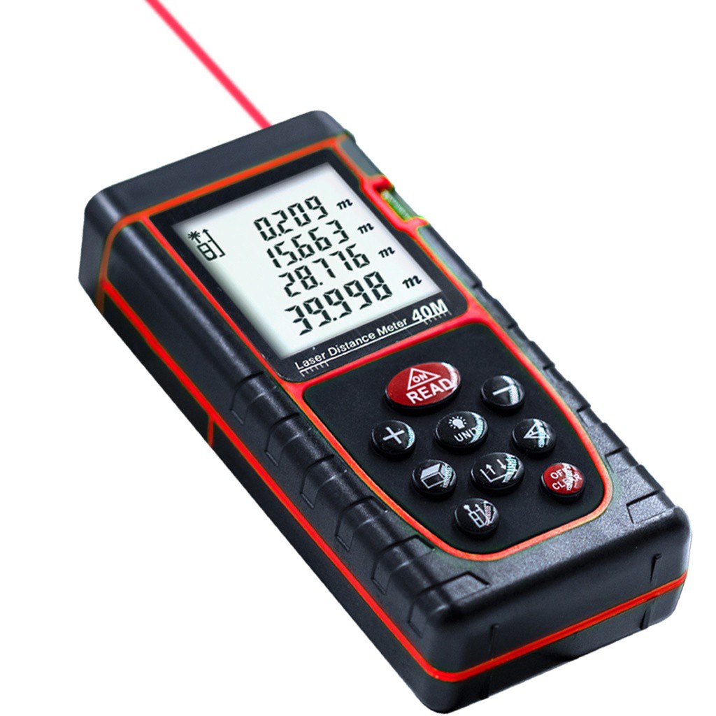 Trena Digital a Laser Medidor De Distância Área Volume 40Metros ...