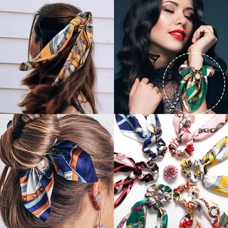 Scrunchie Xuxinha Elástico De Cabelo Com / Laço / Lenço De Cabelo / Rabicó De Cabelo