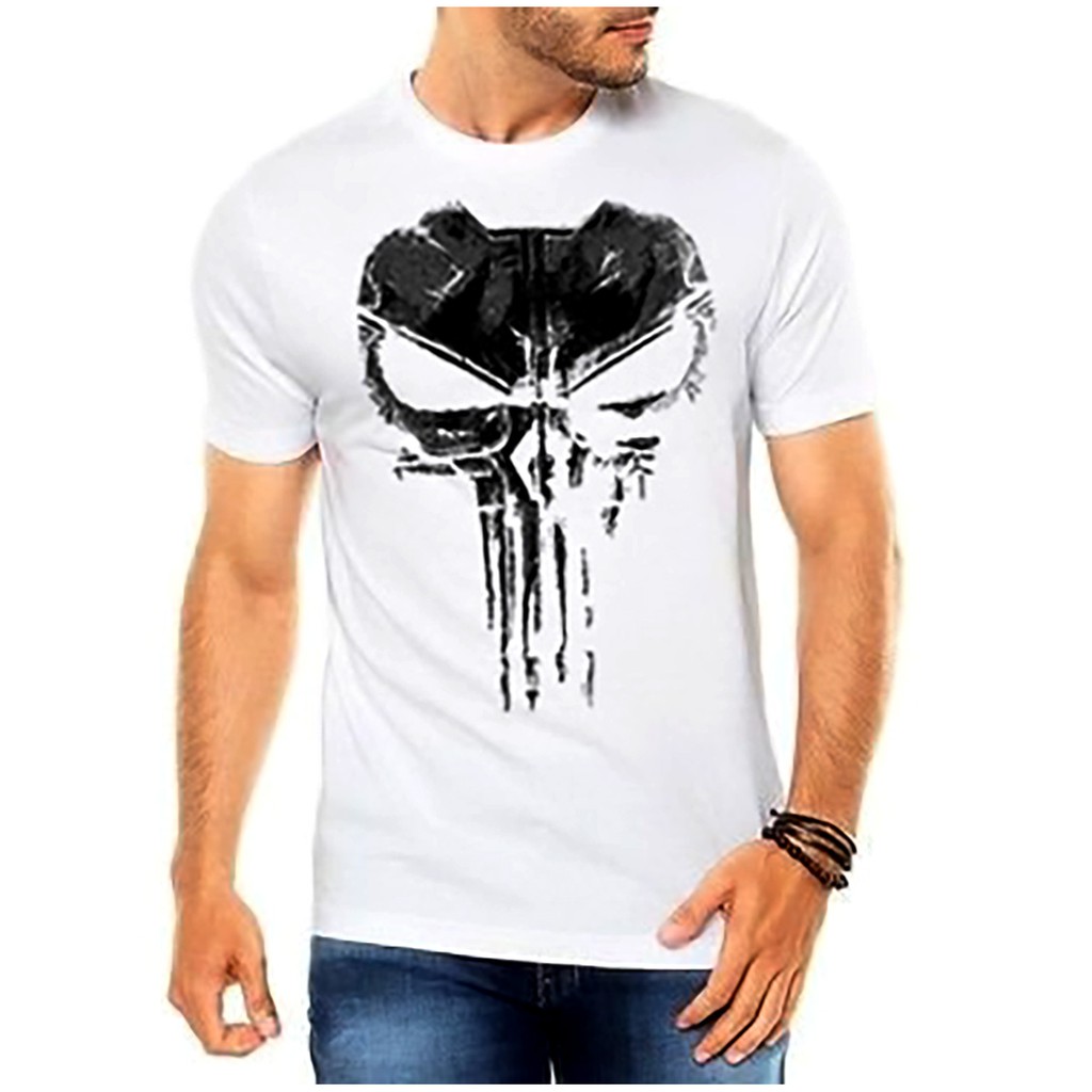 Camiseta The Punisher Marvel Camisa Justiceiro Caveira Geek