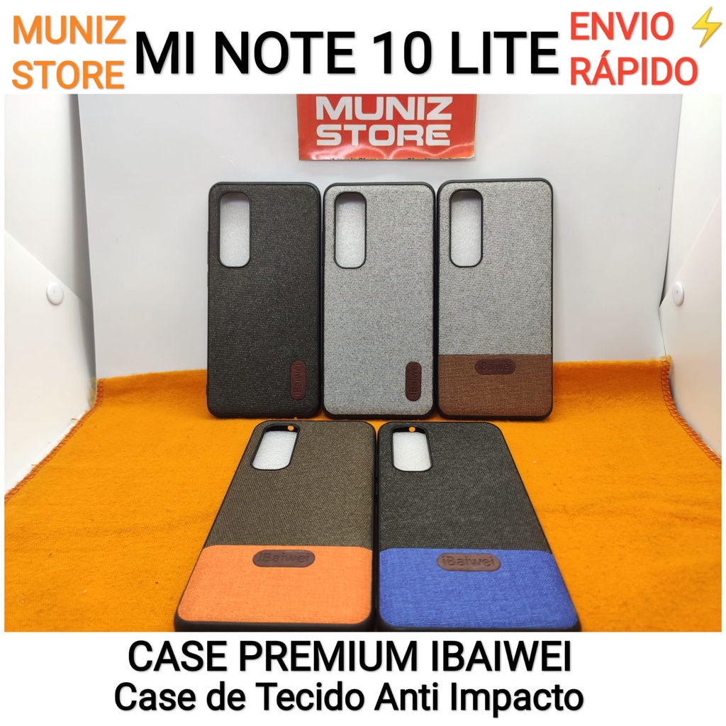 Capa Capinha Case Mi Note 10 Lite Xiaomi Premium Ibaiwei - Acabamento em Tecido - Anti Impacto