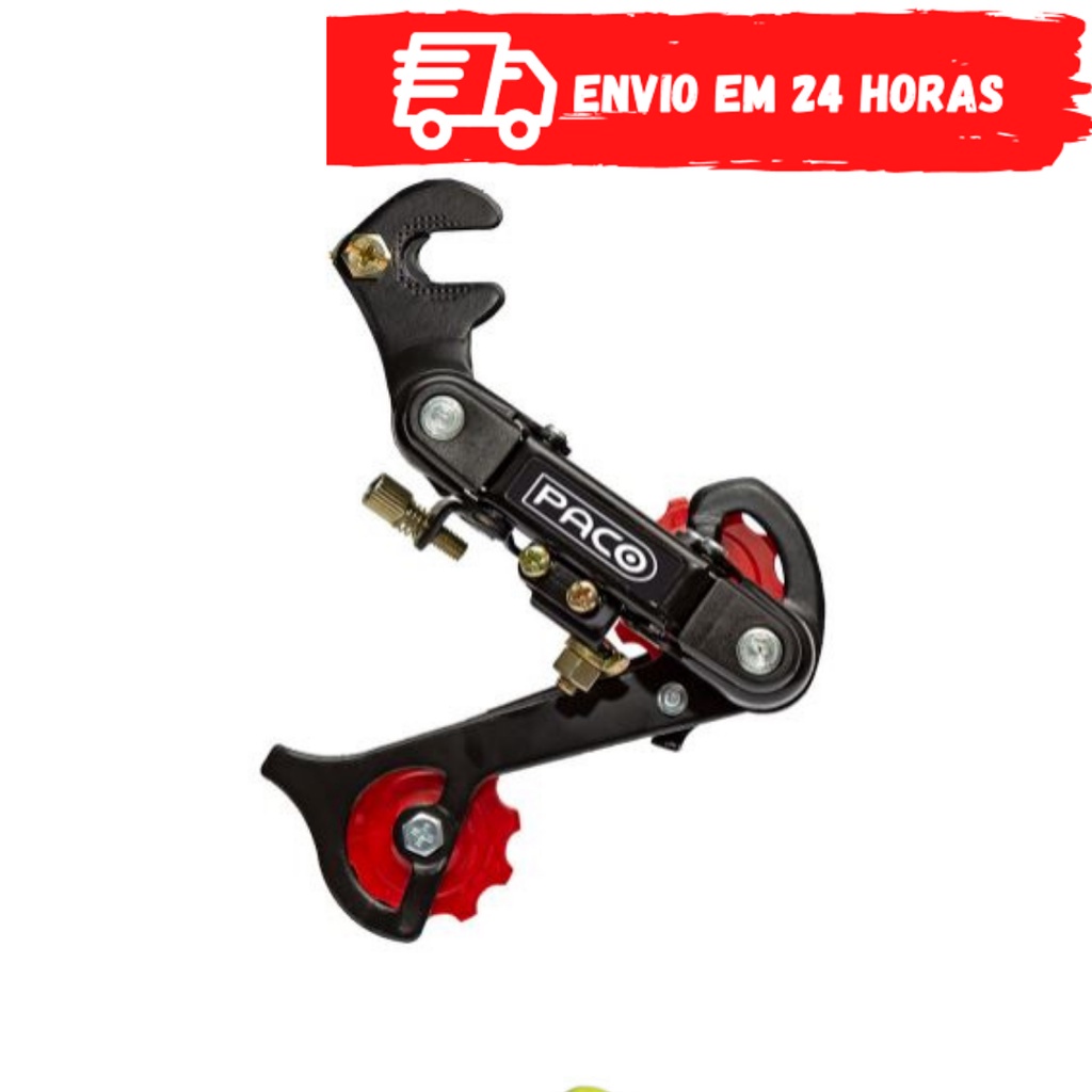 Câmbio Traseiro Bicicleta Preto Com Gancheira 3x6v/7v Paco Bike 18v/21v Passador Macaquinho