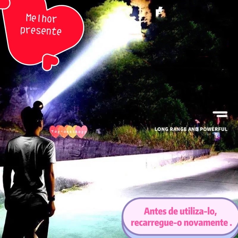 Lanterna De Cabeça Led pra pescaria Trilha Bike Caça Aventura caminhadas noturnas Camping Aprova De Água