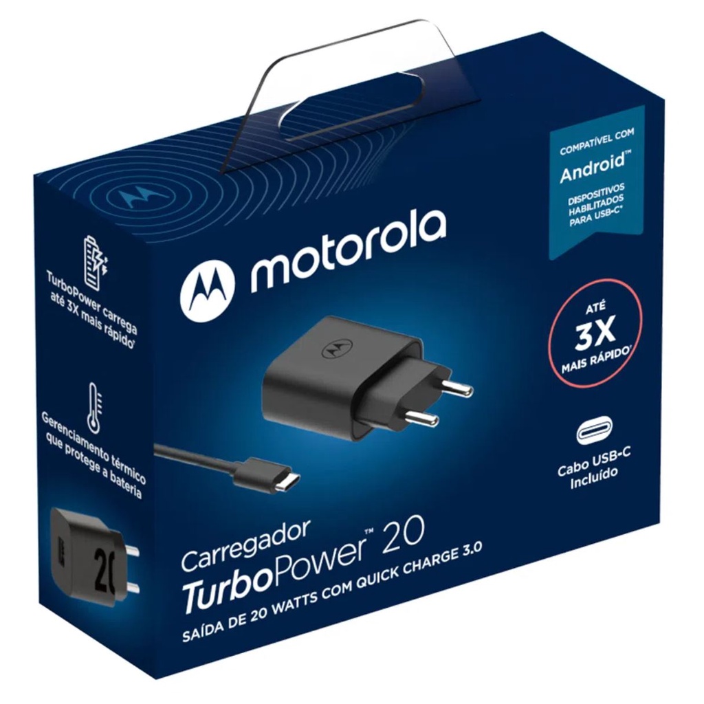 Carregador De Parede Motorola Turbo Power W Cabo Usb C Shopee Brasil