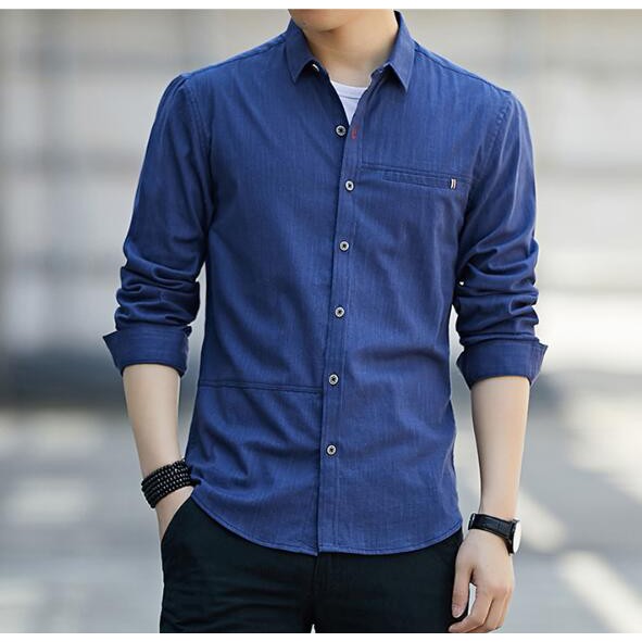 Camisa De Negócios De Manga Comprida casual Moda formal De Trabalho Masculino 1808