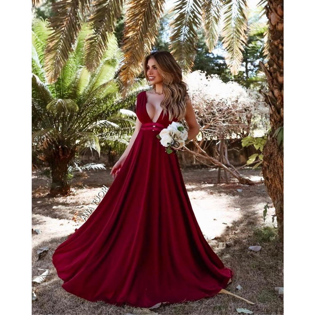 Vestido madrinha casamento store marsala