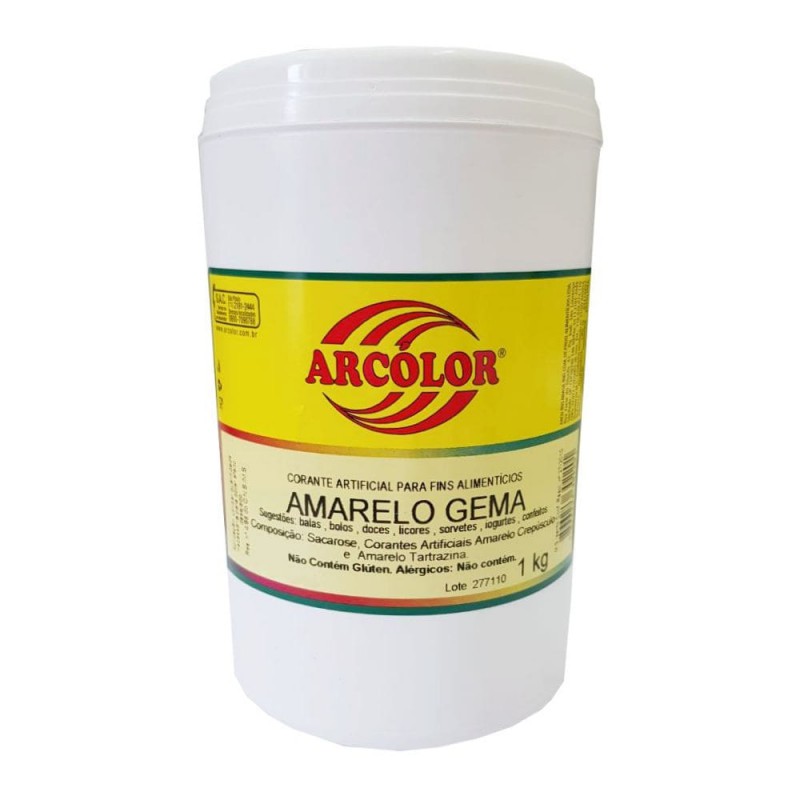 Corante Amarelo Gema Em Pó De 1 Kilo Arcolor