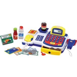 Caixa Registradora Brinquedo Infantil Completa c/ Acessórios DM Toys DMT3816 Azul