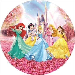Painel Redondo Em Lona - Princesas Da Disney ref 01