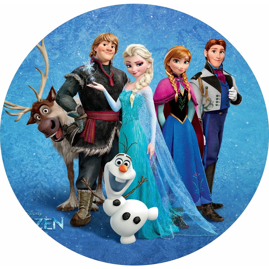 Painel Em Lona Redondo Decora O De Festa Frozen Shopee Brasil