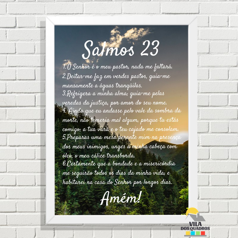 Quadro decorativos salmo 23 bíblico