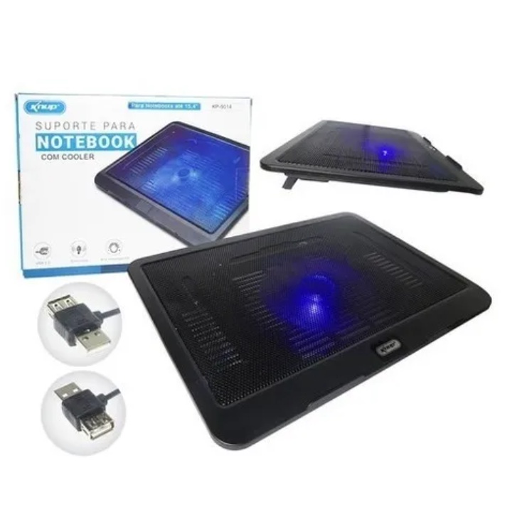 Suporte Com Cooler Para Notebook LED KP-9014 | Shopee Brasil