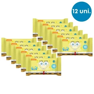 Kit 12 Pacotes Toalhinhas Umedecidas Lenços Bob Esponja 600 Unidades Revenda Barato