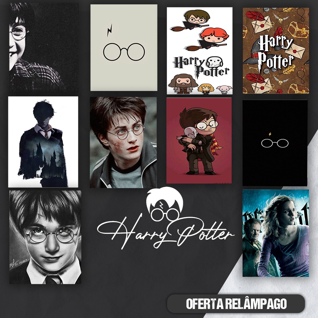 Kit 10 Poster Cartaz Placa Decorativa Filme Harry Potter mdf