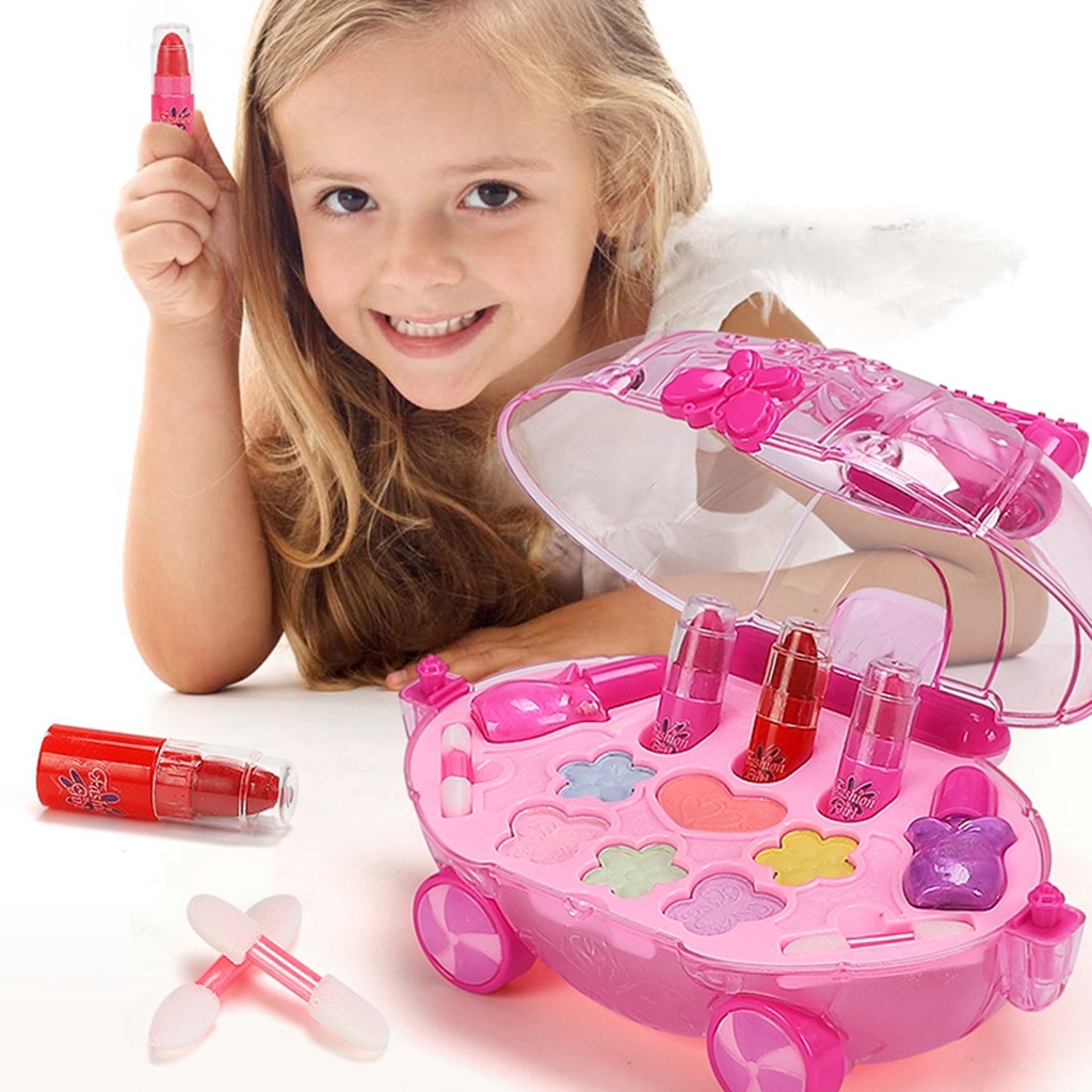 CUDDIKAJI Conjunto de maquiagem para bonecas infantis em polegadas para meninas  cacheadas, brinquedos, ferramentas de estilo, Tipo 2 : : Moda