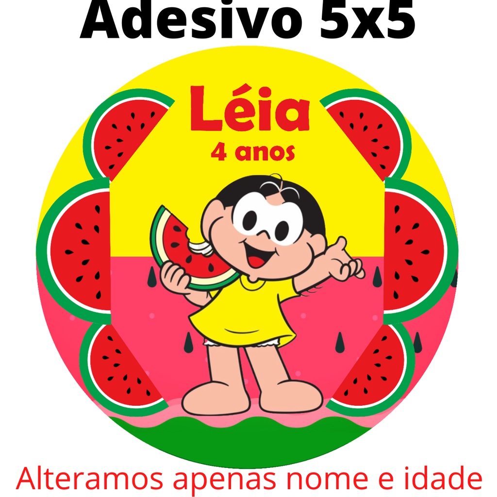 Adesivo Magali 5x5 Para Latinhalembrancinha De Aniversário Cartela Com 15 Unidades Shopee Brasil 0447