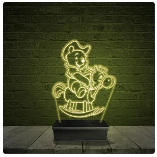 Led Luminária Acrílico Abajur - Ursinho Pooh Disney 02