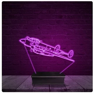 Luminária e Abajur Acrílico Led - Avião Guerra Piloto 10