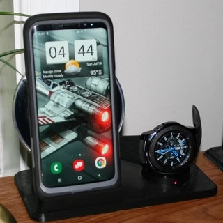 Suporte Smartphone Samsung Galaxy e Relógio Active - Para carregador sem Fio - 2 em 1 produto!