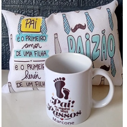 Kit Almofada 20x30 + Caneca de Porcelana - Dia dos Pais