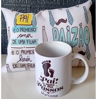 Kit Almofada 20x30 + Caneca de Porcelana - Dia dos Pais