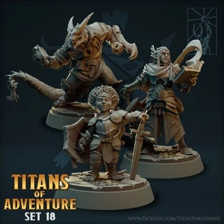 Miniaturas Aventureiros - Heróis diversas classes e raças para RPG, Zombicide, D&D - RPG Titans of Adventure set 18