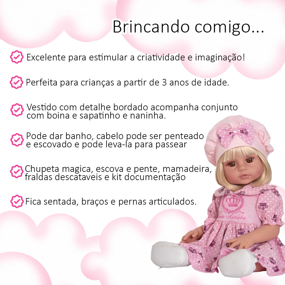 Boneca Bebê Reborn Realista Com Roupa de Fada Madrinha - Chic