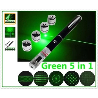 Caneta Laser Pointer Verde Lanterna 8000wm 5 Pontas.