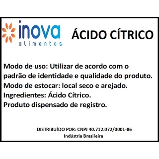Ácido Cítrico 1kg 2kg 2,5kg - Promoção *