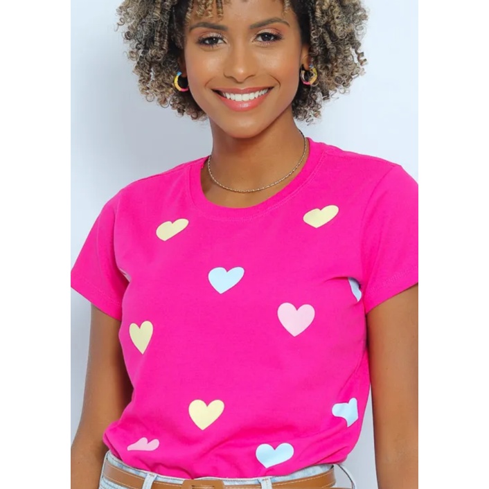 T-shirt Hope Colorido Coração Bordado - Use Criativa - Camiseta Feminina -  Magazine Luiza