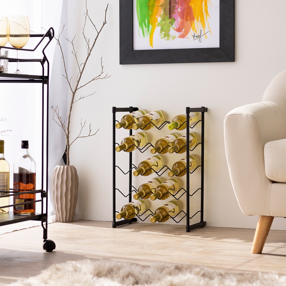 Adega Vinho De Chão Expansível em Aço Para 20 Garrafas