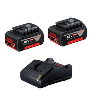 Kit com Carregador de Bateria Ion Lítio Bivolt + 2 Baterias 4,0Ah 18,0V Bosch