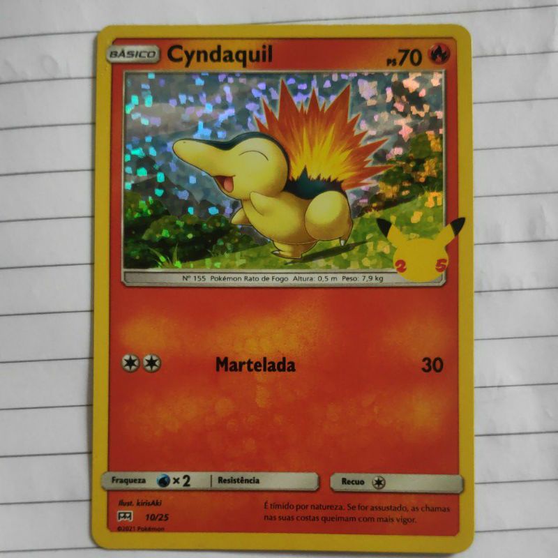 Pokémon nº 155 - Cyndaquil Pokémon Rato de Fogo Cyndaquil se