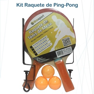 Kit Ping Pong Tenis Mesa 2 Raquetes 3 Bolas - POINT MIX ACESSORIOS