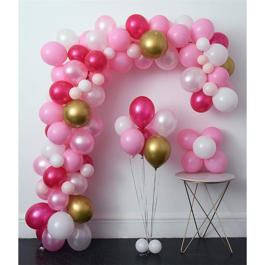 Kit Balão Bexiga Arco De Bola Desconstruído Rosa Azul Dourado 176 Peças ...