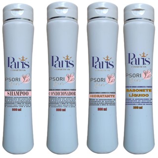 Tratamento Completo Para Psoríase E Dermatite alergias Kit com: 01 Shampoo, 01 Condicionador, 01 sabonete Líquido, 01 Hidratante Corporal à Pronta Entrega