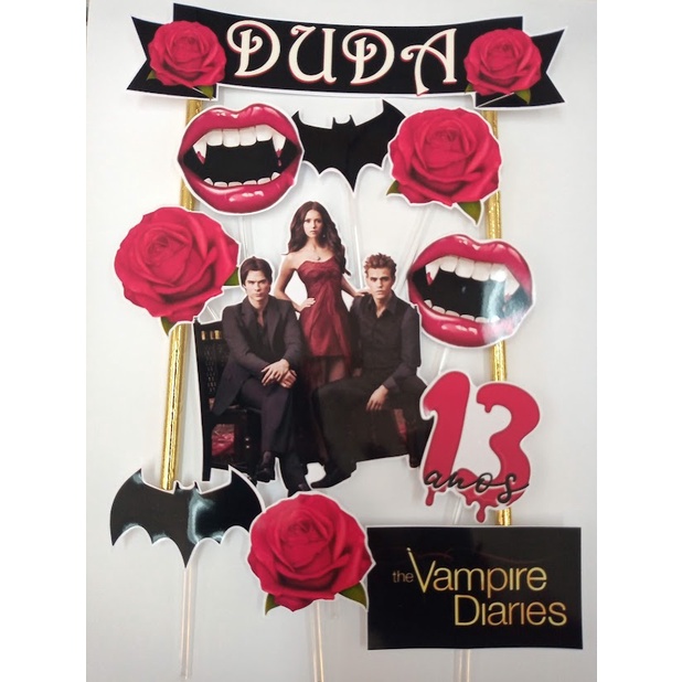 Topo De Bolo Personalizado Diário De Um Vampiro