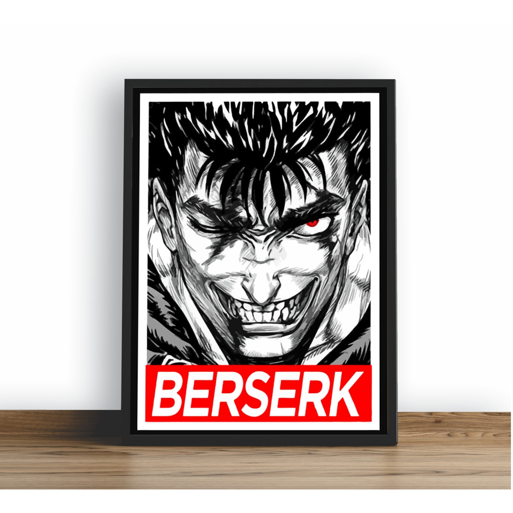 Quadro Decorativo Berserk Arte Anime Poster Moldurado em Promoção