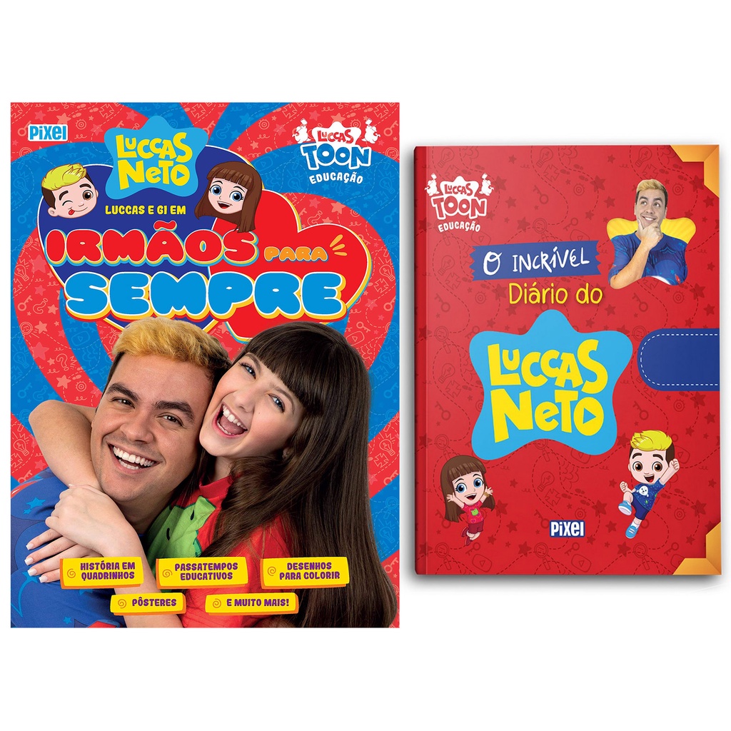 Livro O incrível diário do Luccas Neto + Irmãos Para Sempre | Shopee Brasil