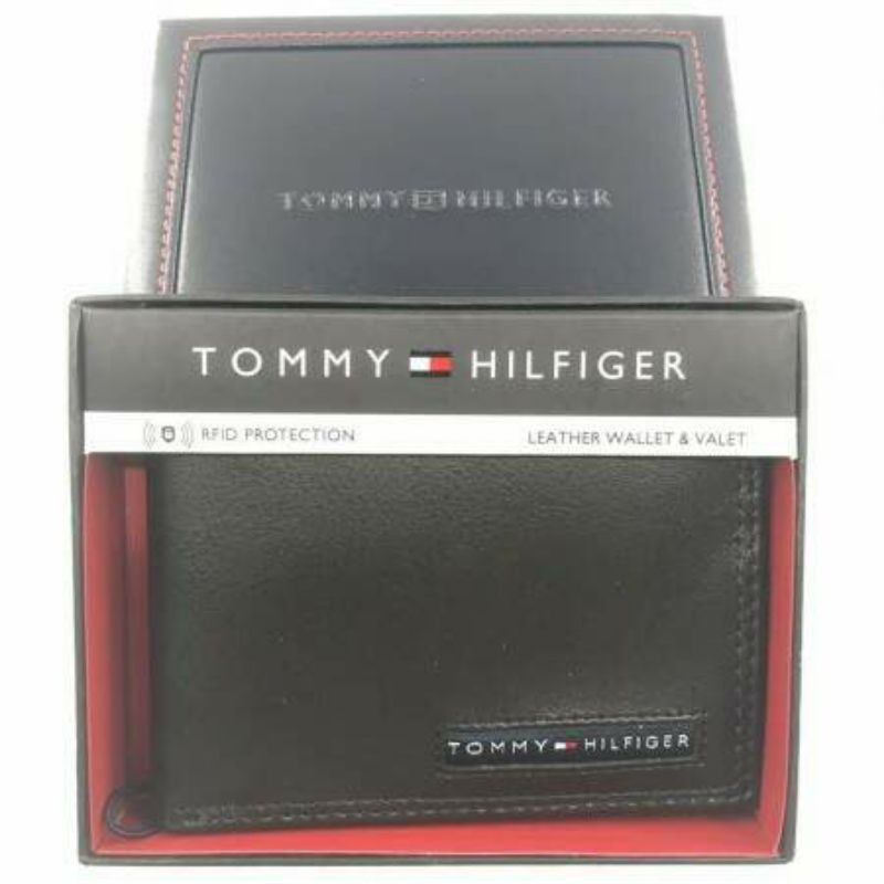 Tommy Hilfiger Carteira masculina de couro legítimo marrom, Suporte para  identidade