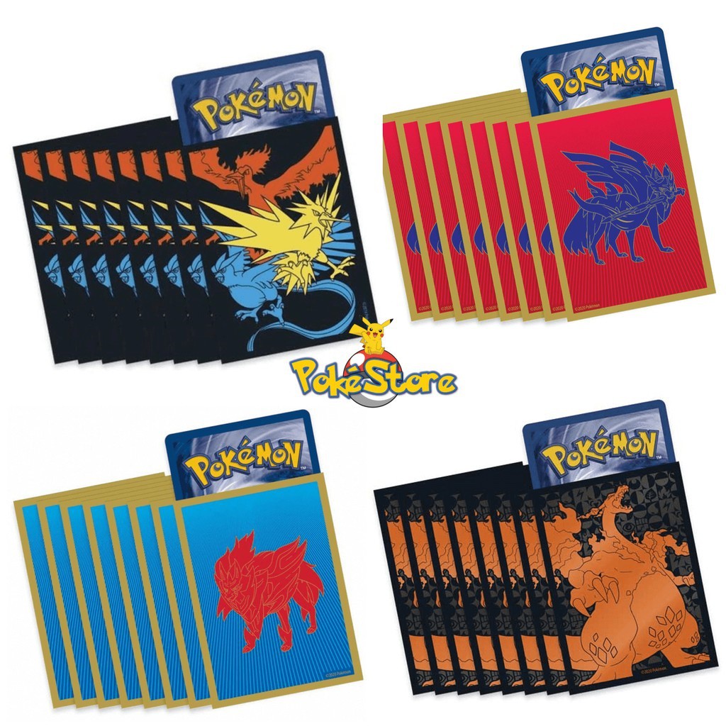 Sleeve Pokémon Original com 65 Unidades Diversas Estampas Lacrado Protetor de Cartas Shield