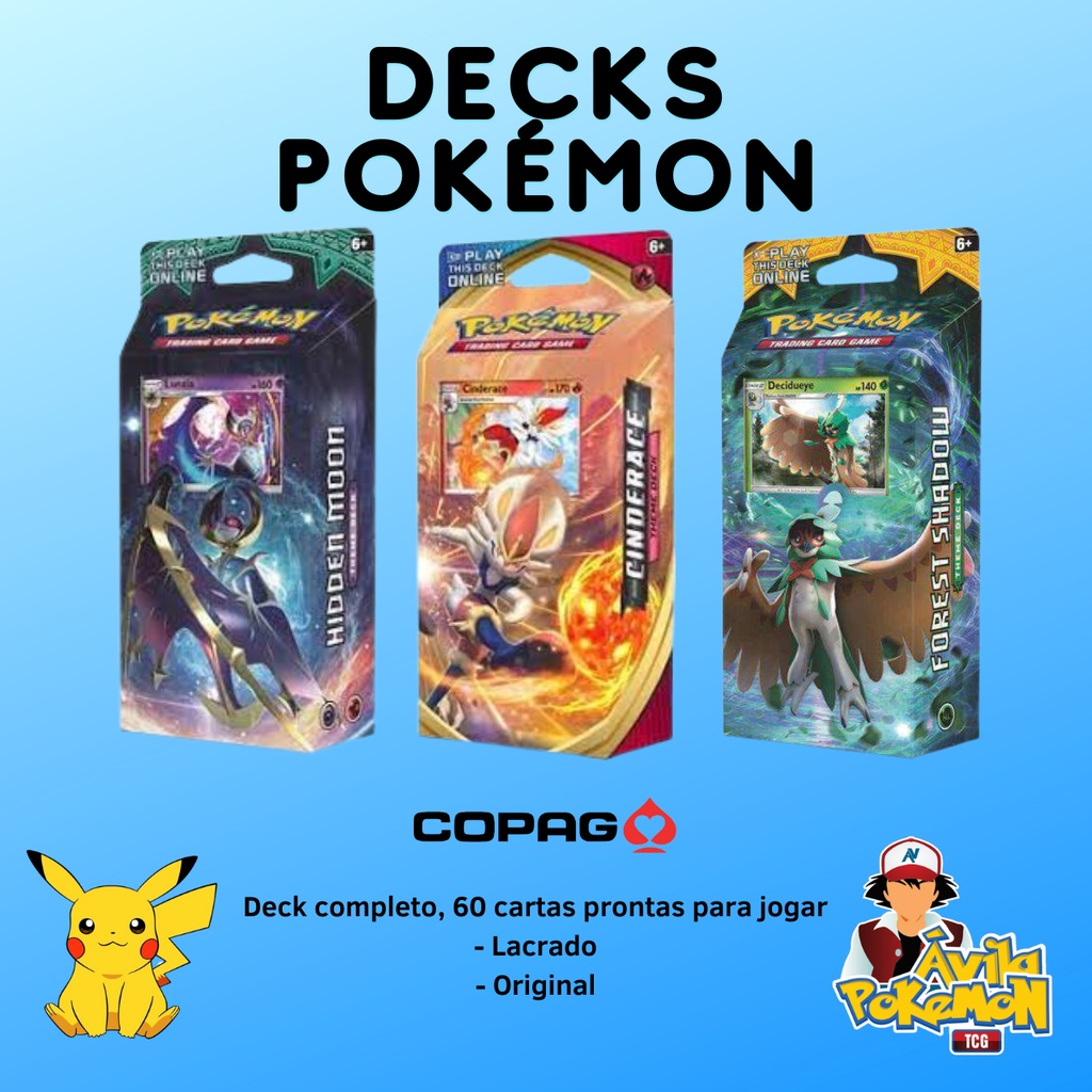 Deck Pokémon 60 Cartas - Diversos Modelos - Original - Lacrado - Cartas  Raras Pronto pra Jogar